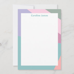 Pastel Geometric Gräns Anpassningsbar Monogram Nam Anteckningskort