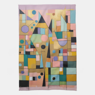 Pastel Geometric Metropolis Kökshandduk