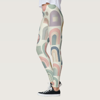 Pastel Geometric Modern Women's Leggings