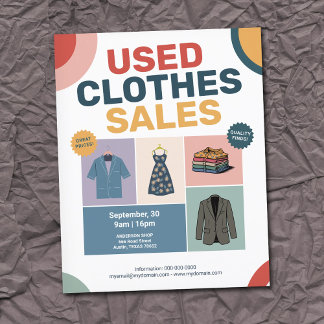 Pastel Geometric Patterns - Used Clothes Sales Flygblad