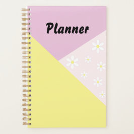 Pastel Geometric Planner with Daisy Flowers