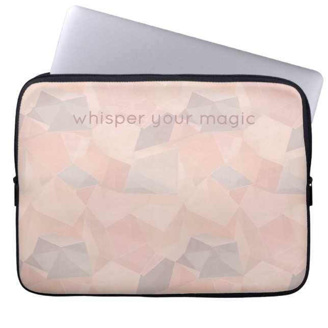 Pastel Geometric Pop | Blush Custom Laptop Sleeve (Framsidan)