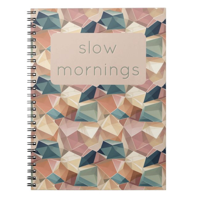 Pastel Geometric Pop | Muted Custom Notebook Anteckningsbok (Framsidan)