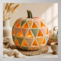 Pastel Geometric Pumpkin