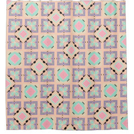 Pastel Geometric Tile Pattern | Pink Mint Purple 