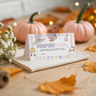 Pastel Ghost Baby Shower Blöja Lotteri Biljett