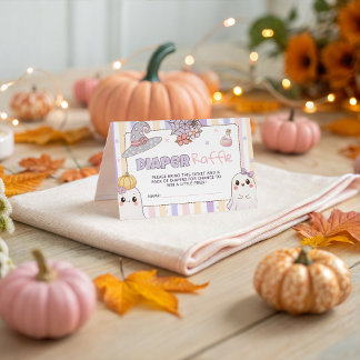 Pastel Ghost Baby Shower Blöja Lotteri Biljett Tilläggskort