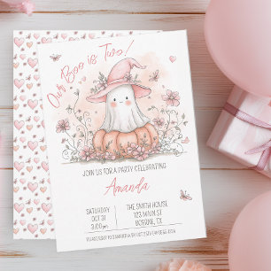 Pastel Ghost Halloween Födelsedag Inbjudningar