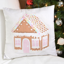 Pastel Gingerbröd House jul Dekorativ kudde