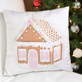 Pastel Gingerbröd House jul Dekorativ kudde