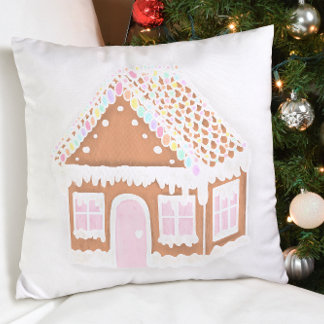 Pastel Gingerbröd House jul Dekorativ kudde