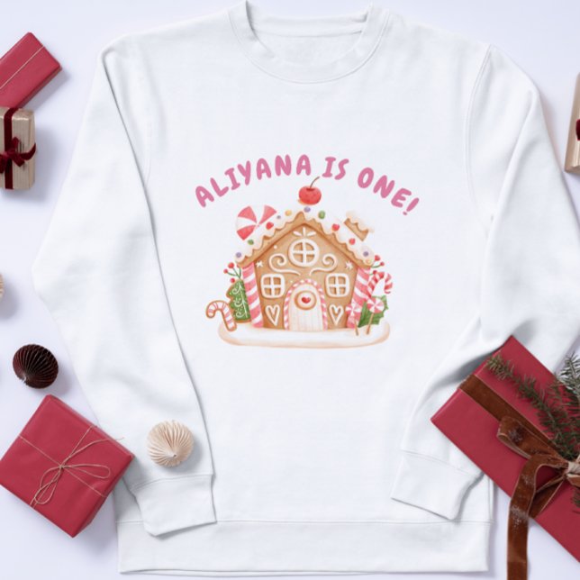 Pastel Gingerbröd House Winter 1st Birthday T Shirt (Skapare uppladdad)