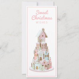 Pastel Gingerbröd Socker Castle Cake Julkort