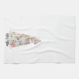 Pastel Gingerbröd Socker Castle Cake Kökshandduk