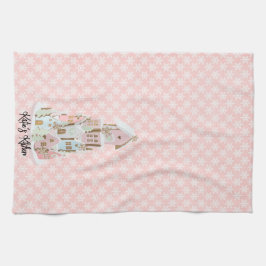 Pastel Gingertea Sugar Castle Cake Kitchen Towel Kökshandduk