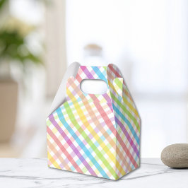 Pastel Gingham Rainbow Baby Shower Easter Presentaskar