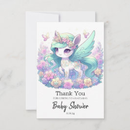 Pastel Girl Unicorn Baby Shower Tack Kort