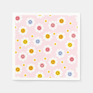 Pastel Girls första födelsedag 1 sjömil Daisy Pappersservett
