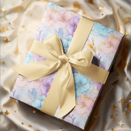 PASTEL GIRLY ROMANTIC BLOMMIGT ANNIVERSARY PRESENTPAPPER