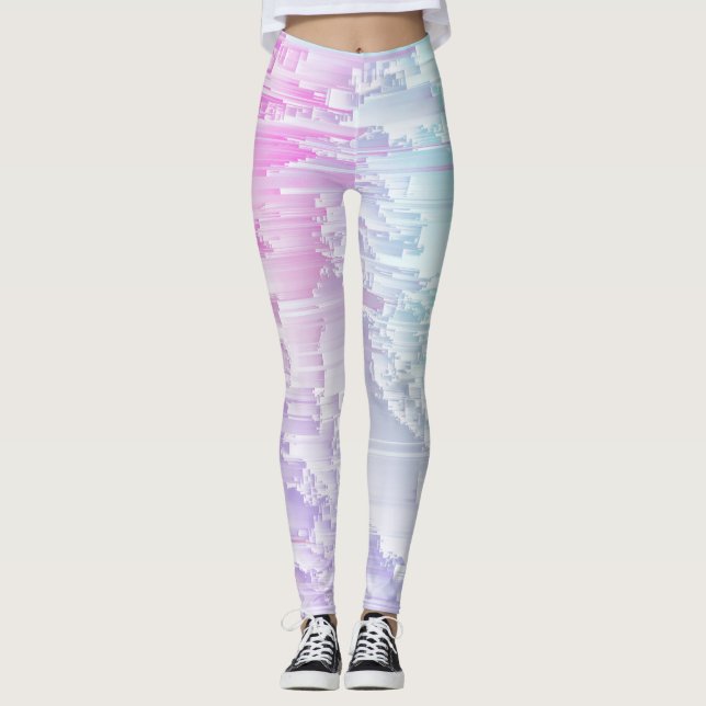 Pastel Glitch Leggings (Framsida)