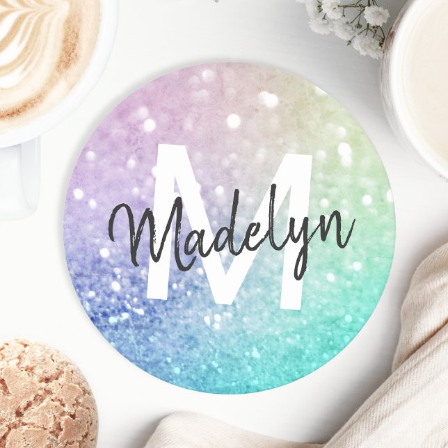 Pastel Glitter Bokeh Background Glam Elegant Underlägg Papper Rund (Skapare uppladdad)