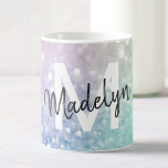 Pastel Glitter Bokeh BackgroundGlam Elegant Glitte Kaffemugg<br><div class="desc">Anpassa enkelt den här eleganten färglös bokeh glitter mönster med ditt eget namn och/eller monogram.</div>