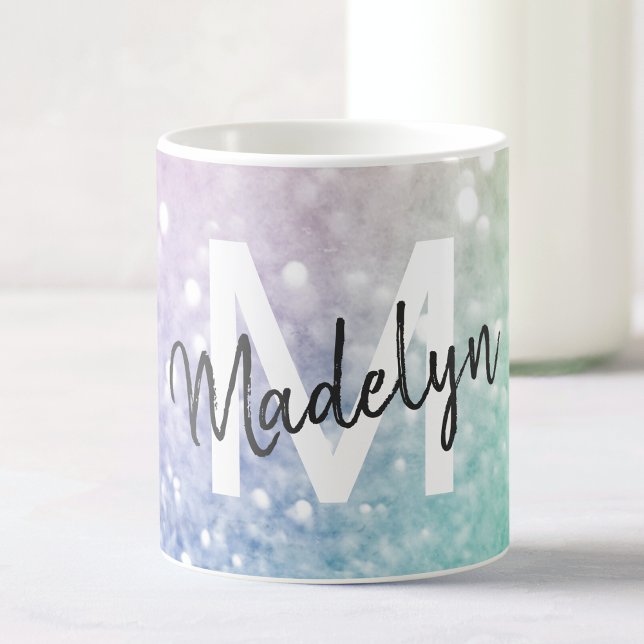 Pastel Glitter Bokeh BackgroundGlam Elegant Glitte Kaffemugg (Skapare uppladdad)