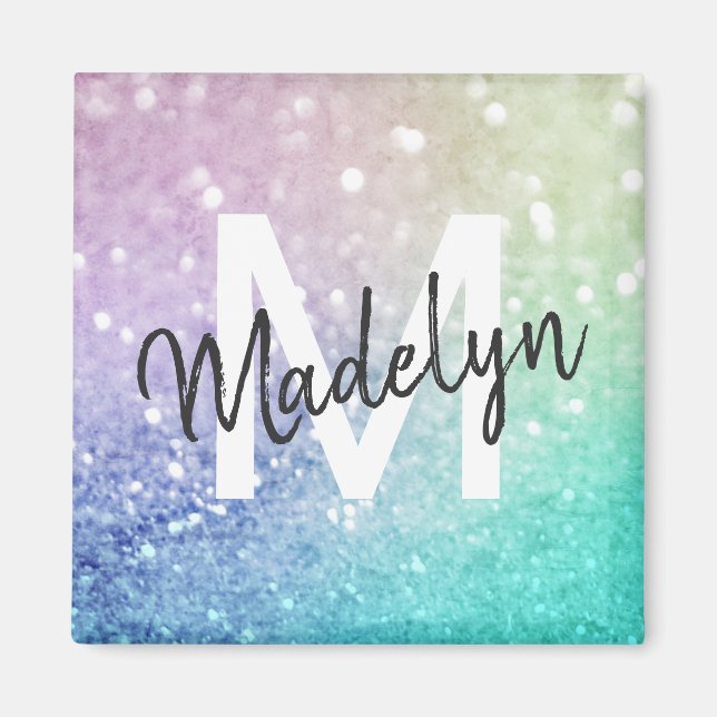 Pastel Glitter Bokeh BackgroundGlam Elegant Glitte Magnet (Framsidan)