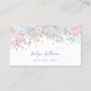Pastel Glitter Confetti Affärskort Visitkort
