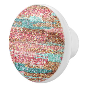 Pastel Glitter Push Strokes Rosa Blue Mönster Knopp