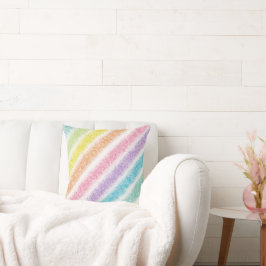 Pastel Glitter Rainbow Kudde