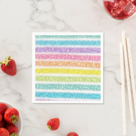 Pastel Glitter Rainbow Pappersservett