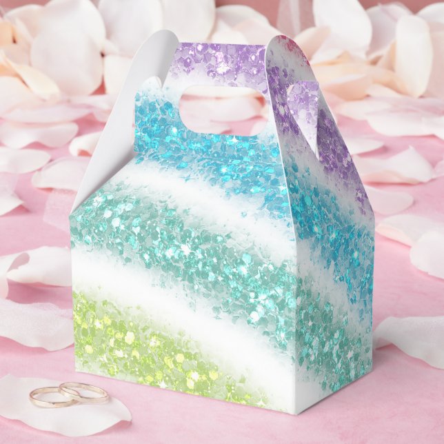 Pastel Glitter Rainbow Presentaskar (Bröllop)