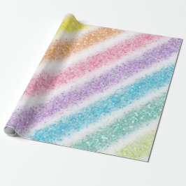 Pastel Glitter Rainbow Presentpapper