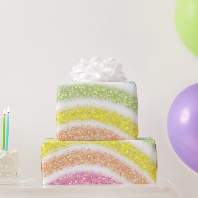 Pastel Glitter Rainbow Presentpapper (Festgåvor)