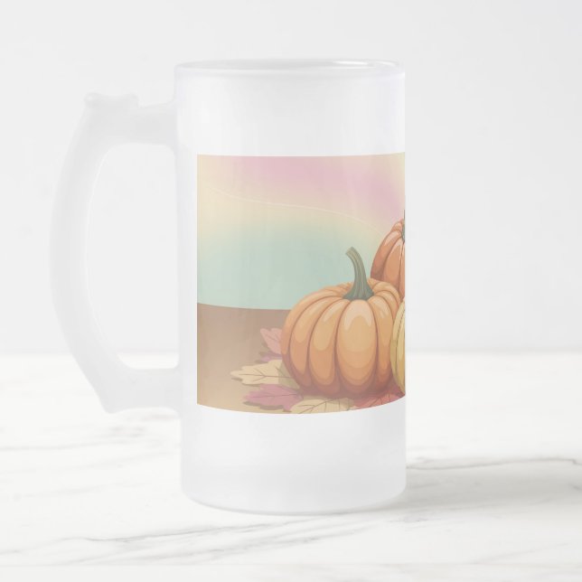 Pastel Glossy Pumpkins Frosted Mugg (Vänster)