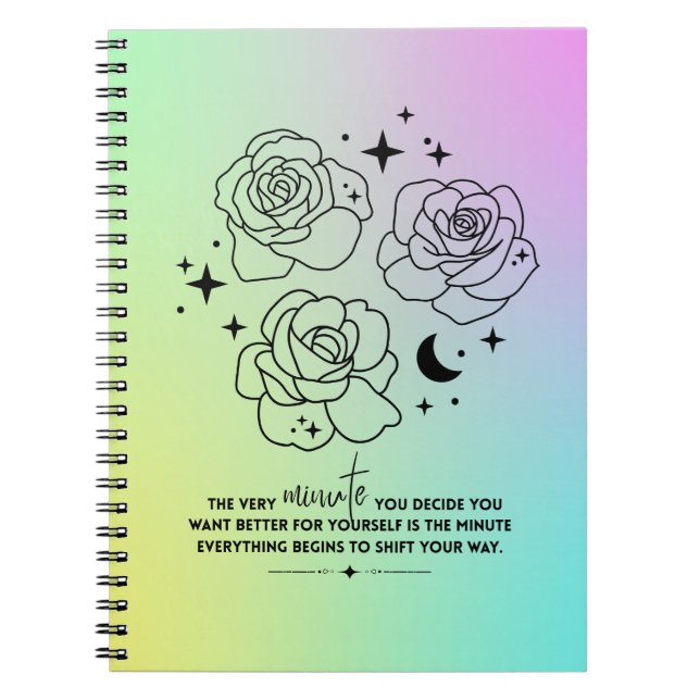 Pastel Glow Up Notebook Anteckningsbok (Framsidan)