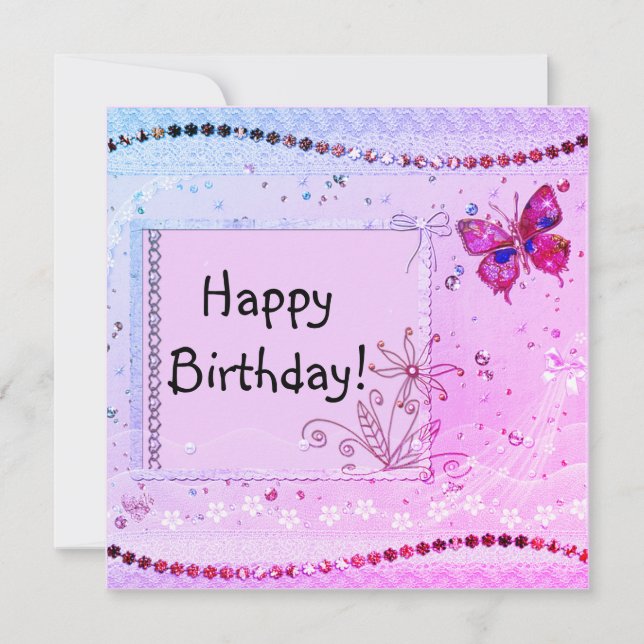 Pastel Gnistra Birthday Card Kort (Framsida)