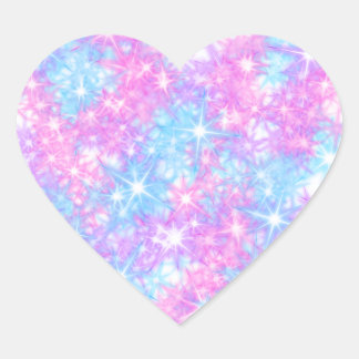 Pastel Gnistra Star Heart-etikett Hjärtformat Klistermärke