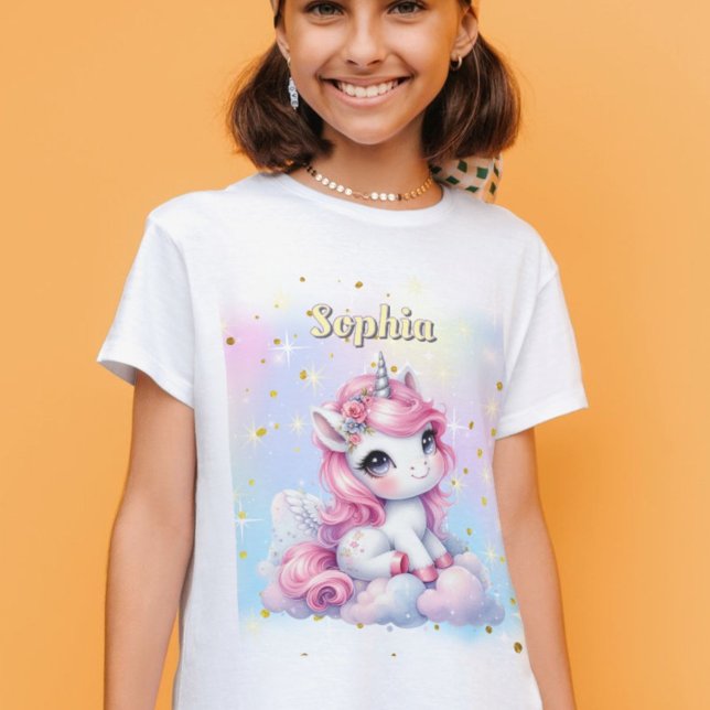 Pastel gnistra Unicorn Magic Cloud T Shirt (Skapare uppladdad)