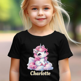 Pastel gnistra Unicorn Magic Molnsvart T Shirt