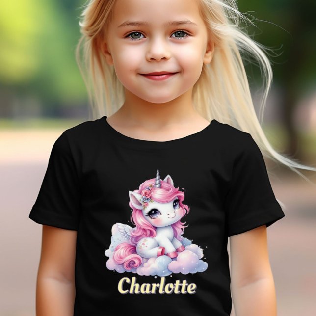Pastel gnistra Unicorn Magic Molnsvart T Shirt (Skapare uppladdad)