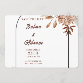 Pastel & Gold Floral Save the Date  Spara Datumet