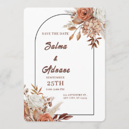 Pastel & Gold Floral Save the Date  Spara Datumet