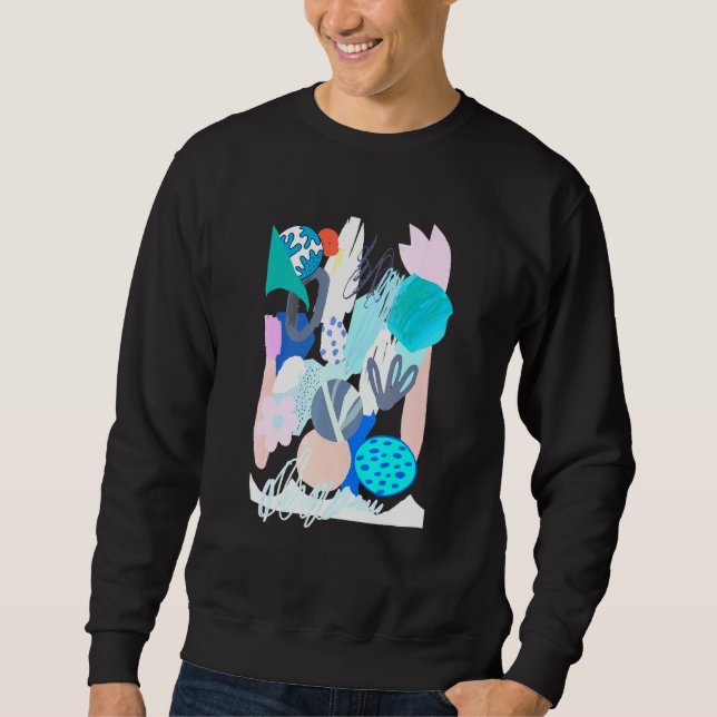 Pastel Goth Art Coola Abstrakt ART Tee Lång Ärmad Tröja (Framsida)