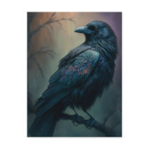 Pastel Goth Art Illustrated Solitary Kråka
