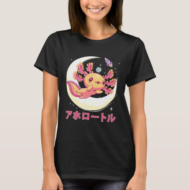 Pastel Goth Axolotl Kawaii Japanska Anime Aestheti T Shirt (Framsida)