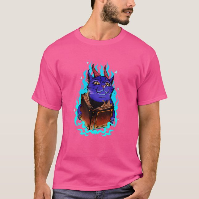 Pastel Goth Baphomet Cat Evil Pagan Gothic Kitten T Shirt (Framsida)