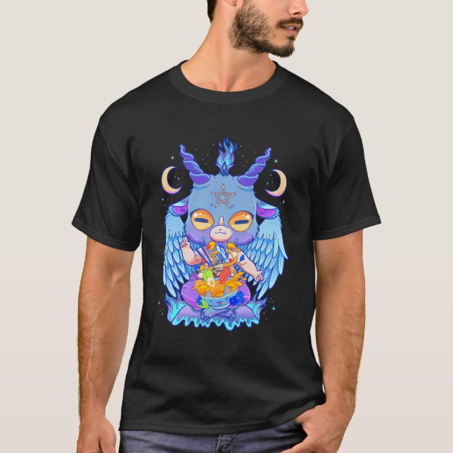 Pastel Goth Baphomet Ramen Noodles Japan Food Sata T Shirt (Framsida)