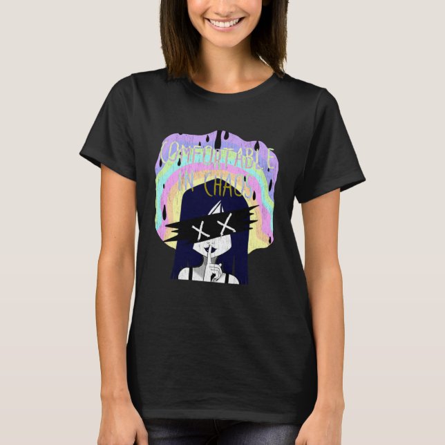 Pastel goth being comfortable in chaos t shirt (Framsida)